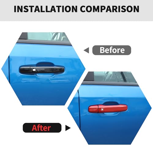 RT-TCZ RTTCZ Door Handle Trim Cover Decoration Exterior Accessories for Chevrolet SilveradoGMC Sierra 20192024for Chevrolet Tahoe 20212024for Suburban 20202024for GMC Yukon 20212024 Red - Image 3