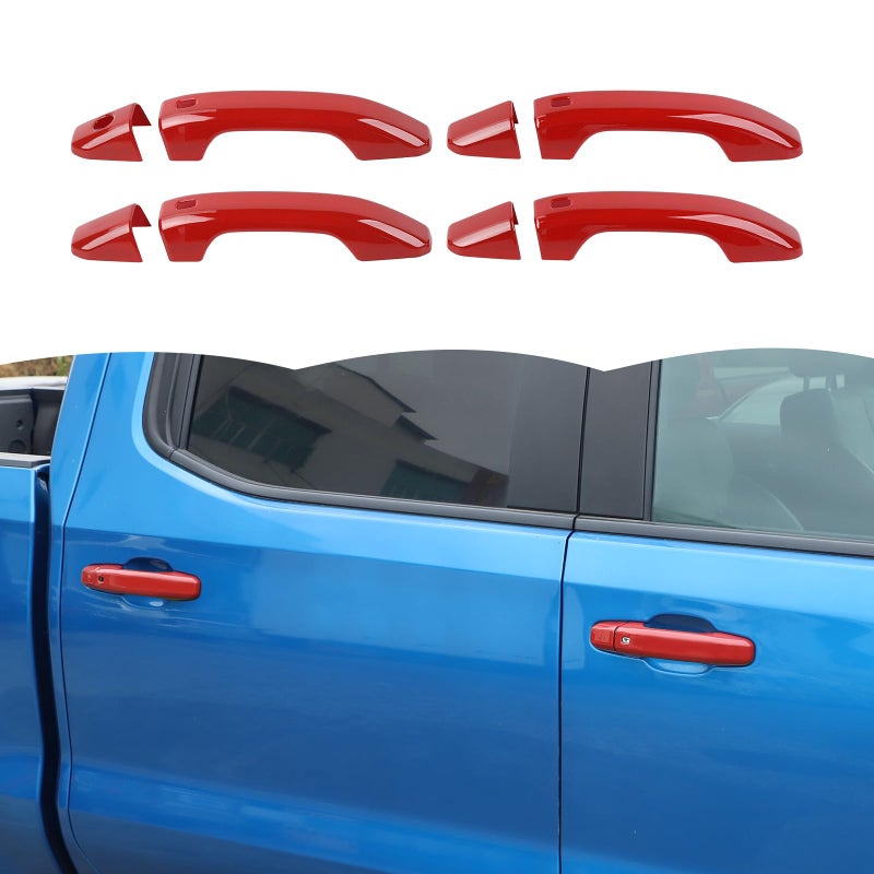 RT-TCZ RTTCZ Door Handle Trim Cover Decoration Exterior Accessories for Chevrolet SilveradoGMC Sierra 20192024for Chevrolet Tahoe 20212024for Suburban 20202024for GMC Yukon 20212024 Red - Image 2