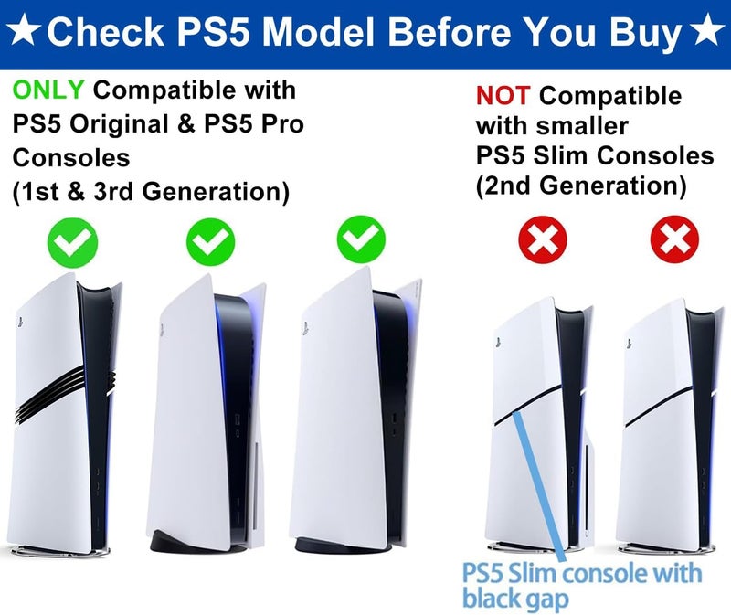 ALIENERGY PS5 Wall Mount for Playstation 5 Disc Edition and Digital Edition (Mount The Console on Wall Near or Behind TV with Invisible Design), Including 2 Accessories Holders (Black) - Not for PS5 Slim - Image 2