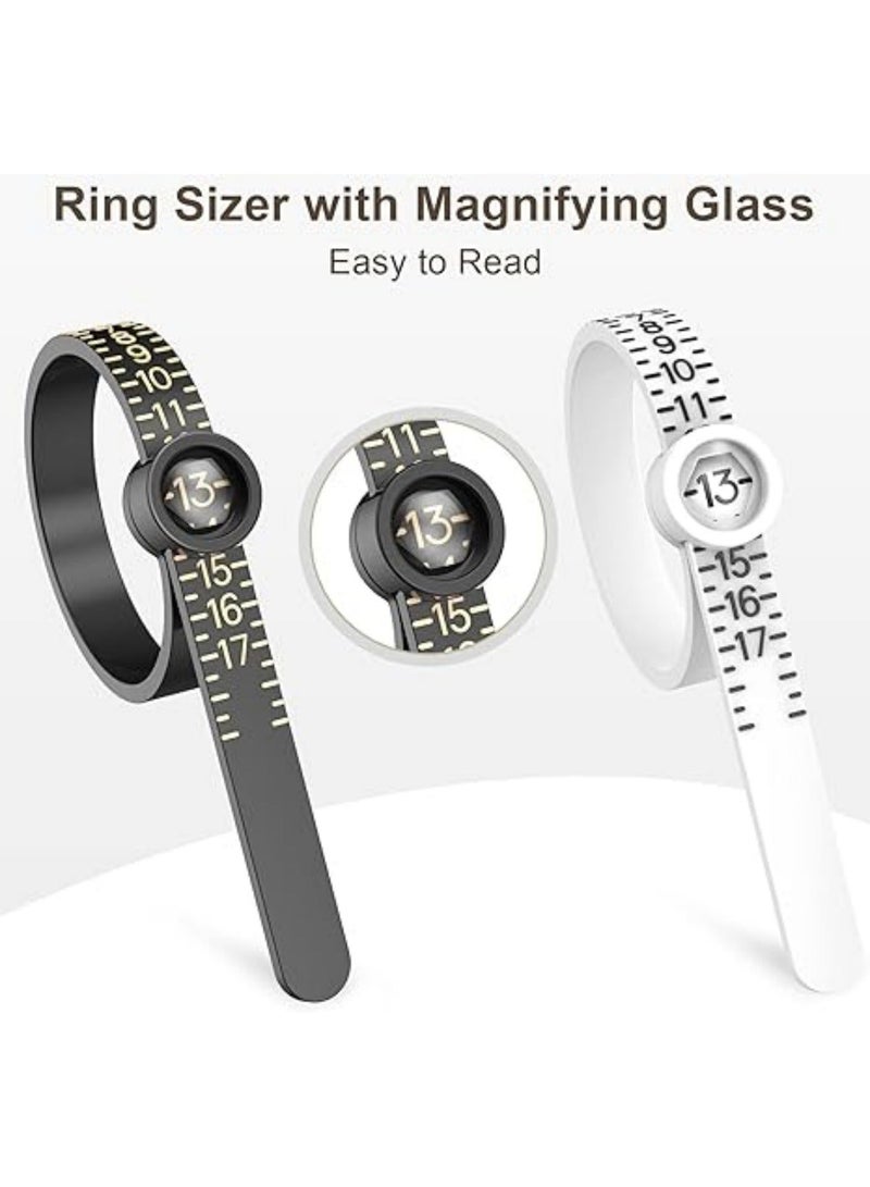 saykfoe 26 Pcs Ring Size Adjuster with Ring Size Measuring Tool for Loose Rings, Sizer Adjuster for Ring Too Big, Plug-in Invisible Ring Spiral, Fit Any Rings Sizes - Image 2