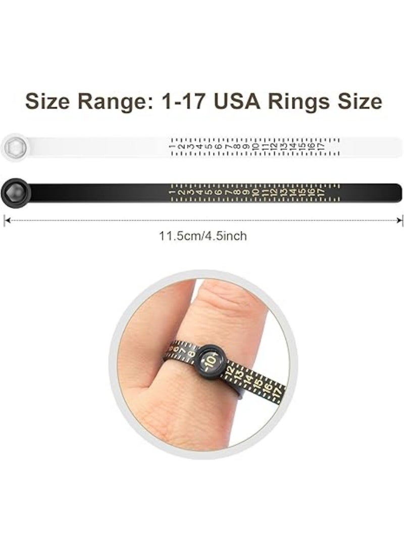 saykfoe 26 Pcs Ring Size Adjuster with Ring Size Measuring Tool for Loose Rings, Sizer Adjuster for Ring Too Big, Plug-in Invisible Ring Spiral, Fit Any Rings Sizes - Image 3