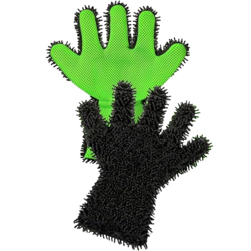 Auto Hub 5 Finger Microfiber Wash Mitts Car Dusting Gloves Double Sided Microfiber Cleaning Gloves Interior Exterior Auto Dusting Mitt for Car Detailing Without Scratch Pack of 2 - Image 1