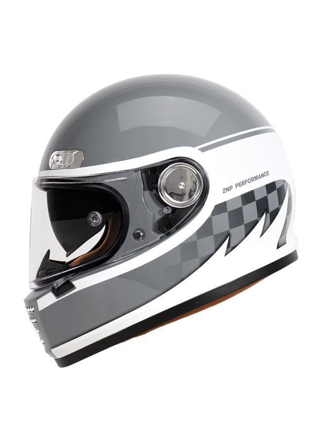 Znp Am912 Gray White Lightning 2XL 3c Certified Retro Motorcycle Electric Helmet Uni All-season