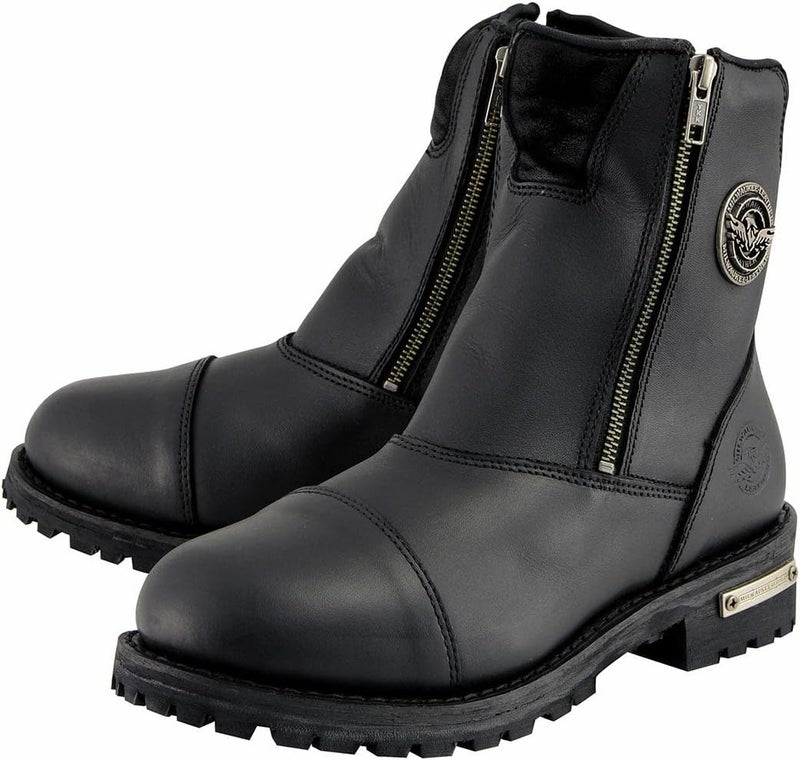 Milwaukee Leather Women's Black Premium Leather Double Sided Zipper Motorcycle Riding Boots MBL202 - Image 4