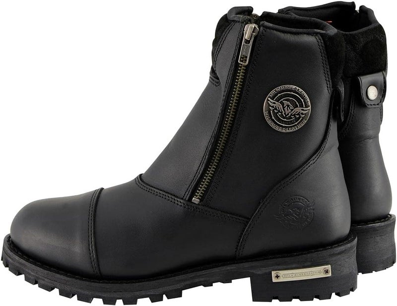 Milwaukee Leather Women's Black Premium Leather Double Sided Zipper Motorcycle Riding Boots MBL202 - Image 5