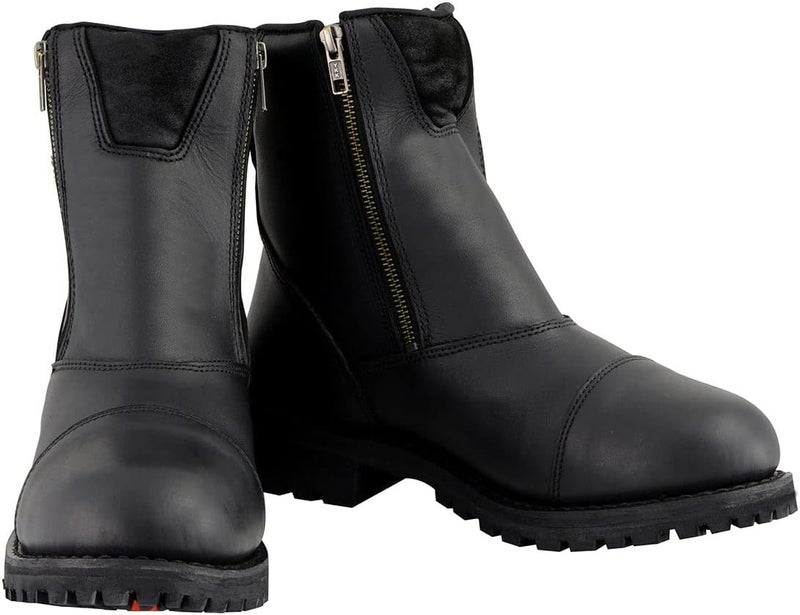 Milwaukee Leather Women's Black Premium Leather Double Sided Zipper Motorcycle Riding Boots MBL202 - Image 2