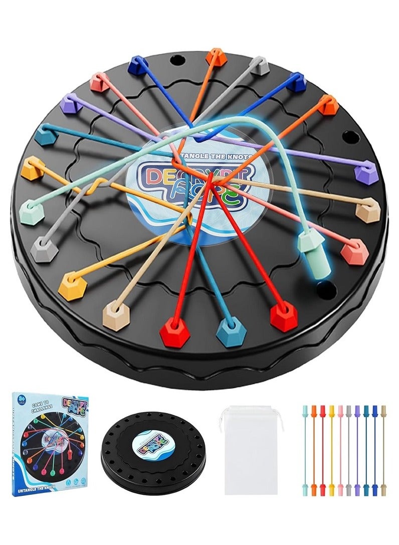Rope Untangling Puzzle Game - Logic Training & Strategy Brain Teaser, Family-Friendly Knot Challenge with Adjustable Difficulty, Portable Travel Thinking Toy - Image 1