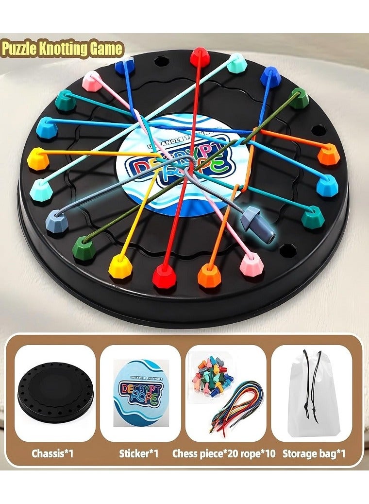 Rope Untangling Puzzle Game - Logic Training & Strategy Brain Teaser, Family-Friendly Knot Challenge with Adjustable Difficulty, Portable Travel Thinking Toy - Image 3