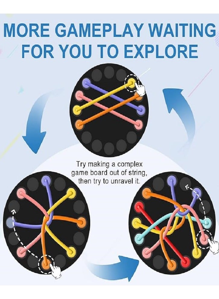 Rope Untangling Puzzle Game - Logic Training & Strategy Brain Teaser, Family-Friendly Knot Challenge with Adjustable Difficulty, Portable Travel Thinking Toy - Image 4