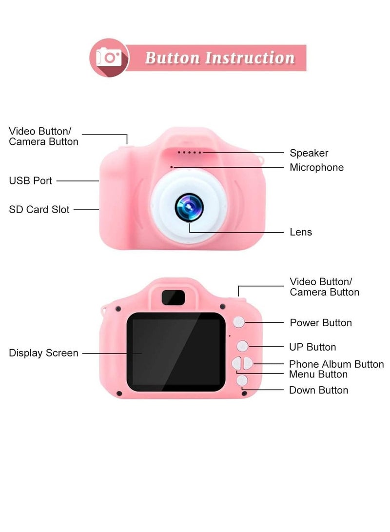 PAMEER Children's Digital Camera, 8MP HD Photo & Video Camera with 32GB SD Card, Card Reader, Lanyard, and Charging Cable – Perfect Birthday Gift for Kids - Image 5