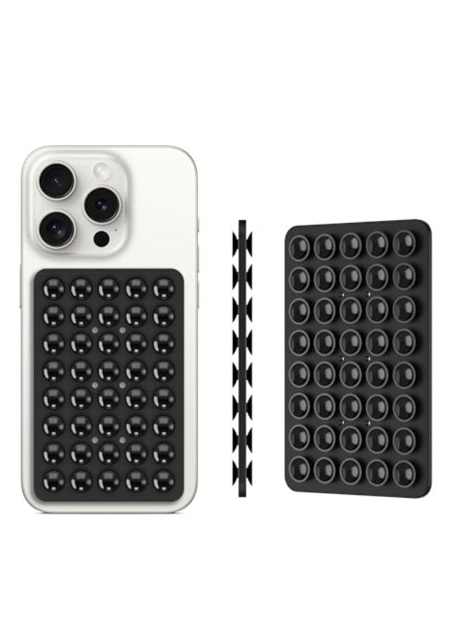 NIBEMINENT 2PACK Silicone Double Sided Suction Phone Case Mount, Detachable Hands Free & Strong Grip Holder for Selfies & Videos, Compatible iPhone Android (Black, 2Pack 40 Suction Cups)  - Image 2