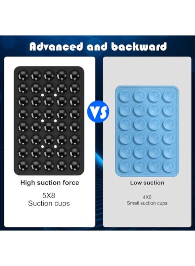 NIBEMINENT 2PACK Silicone Double Sided Suction Phone Case Mount, Detachable Hands Free & Strong Grip Holder for Selfies & Videos, Compatible iPhone Android (Black, 2Pack 40 Suction Cups)  - Image 4