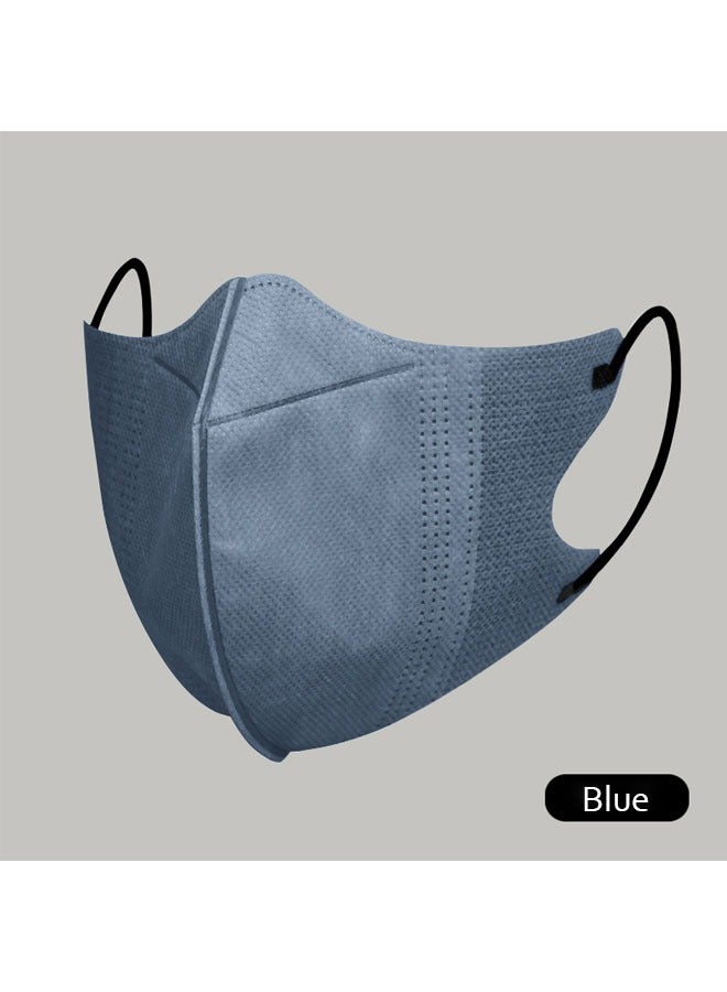 20 Pcs 3D Disposable Face Mask Unisex Adult's 3-Ply Melt Blown Filter Face Mask With Elastic Ear Loop - Blue - Image 1