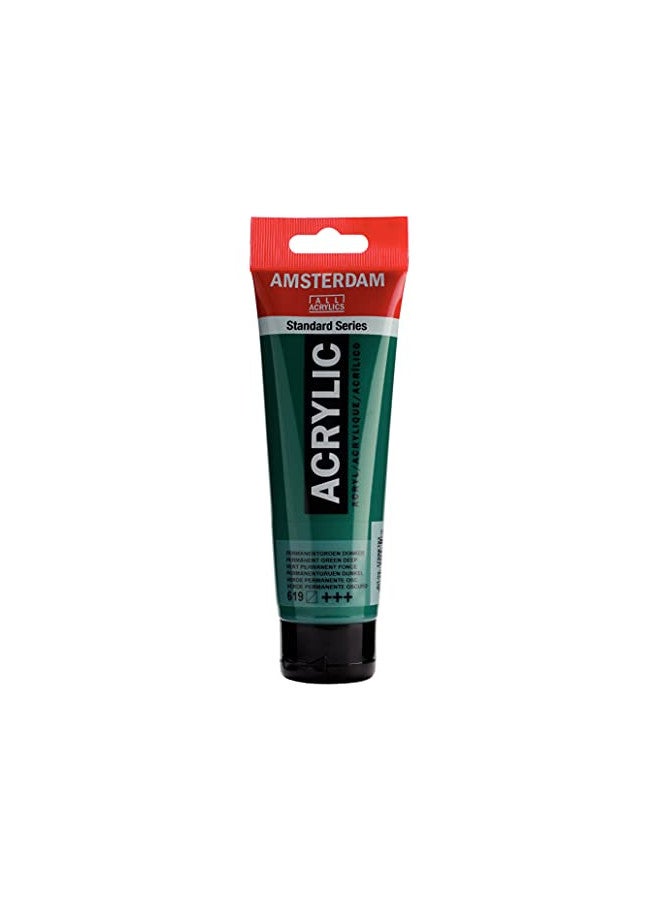 Amsterdam Standard Series Acrylic Tube 120 ml Permanent green deep 619 (17096192) - Image 1