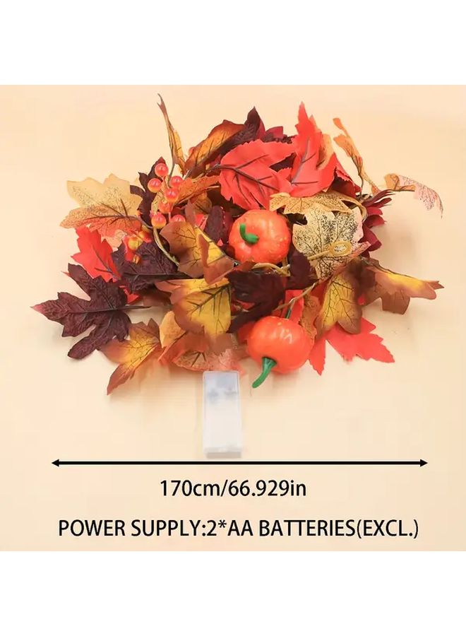 أضواء القيقب الجاف الوتريات بأوراق الشجر الدافئة البيضاء متعددة الألوان المتغيرة للإضاءة لحفلات عيد الشكر وعيد الميلاد والخريف - Image 4