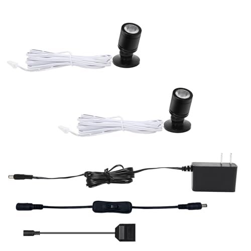 Taysing LED Spot Light Indoor Little Mini Spotlight Accent Lights for Display, Paintings, Pictures, Plants, Jewelry, Shelves, Cabinets, Posters, Showcase(Soft White-2 Pack Push Switch) - Image 1