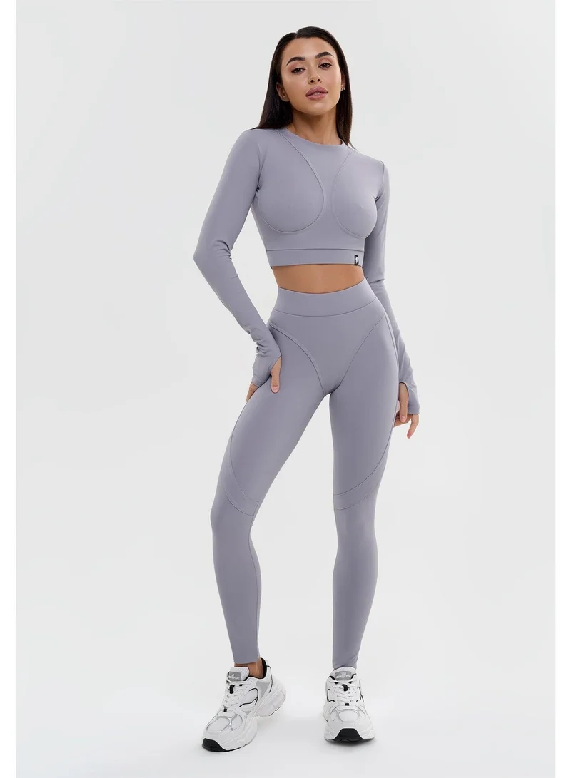Bona Fide Extra Push Up Gray Extra High Waist Gym Leggings for Women for Women | Best Price UAE