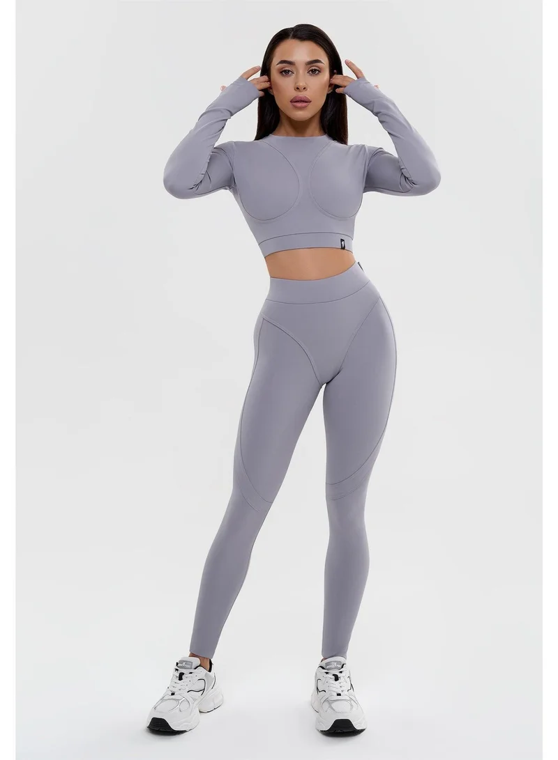 Bona Fide Extra Push Up Gray Extra High Waist Gym Leggings for Women for Women | Best Price UAE