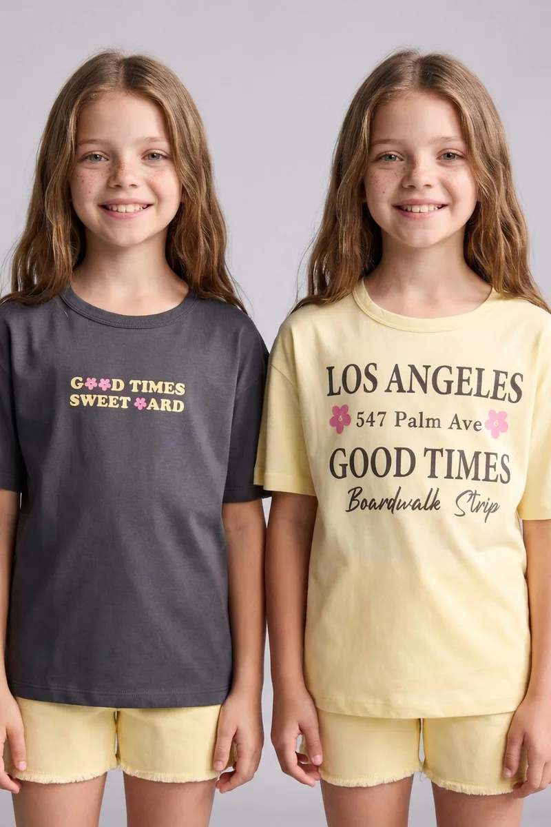 ديفاكتو 2 piece Printed Short Sleeve T-Shirt