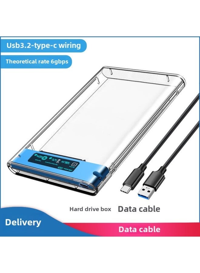 Transparent Mobile Hard Disk Box Usb3.02.5 Inch Mechanical Solid Ssd Shell Changed To Reader Disk-Color:digital Blue  - Image 1