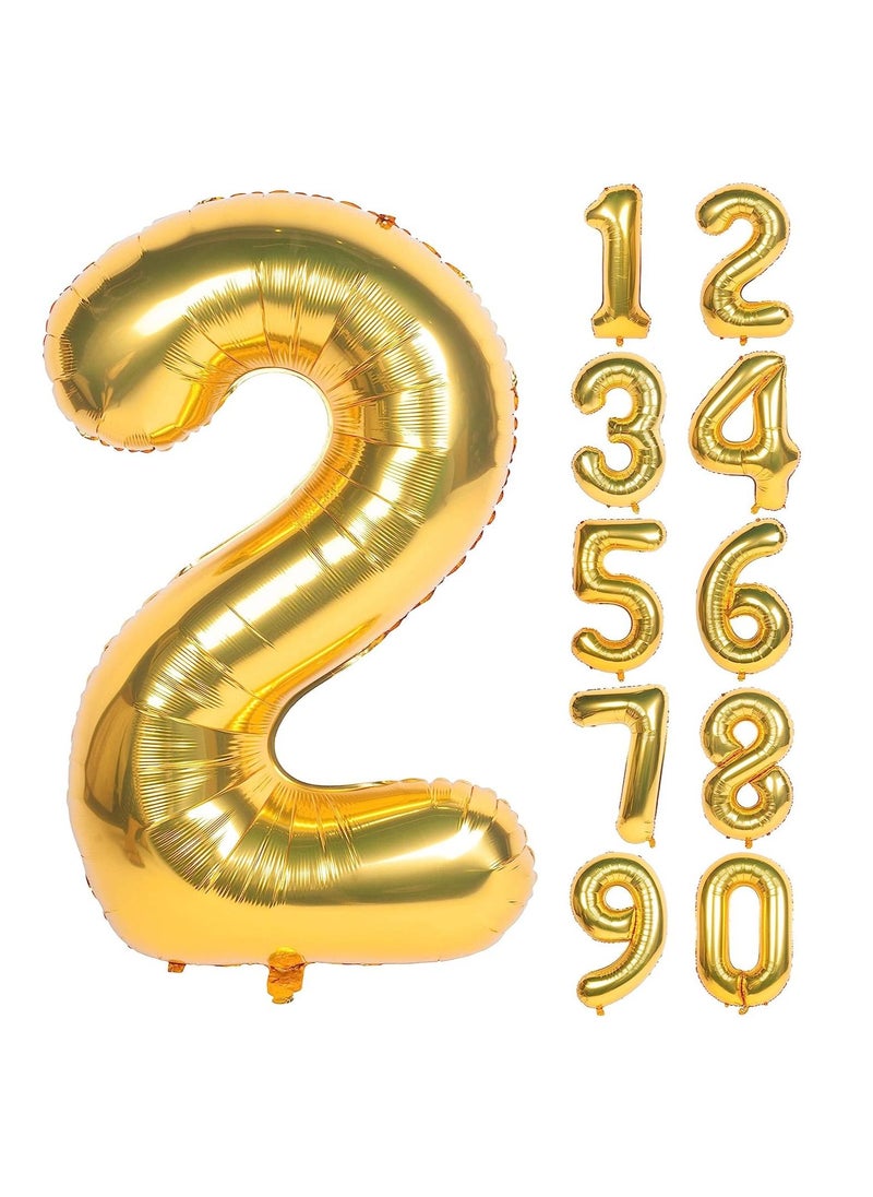 40 Inch Gold Digit Helium Foil Birthday Party Balloons Number 0 To 9  - Image 2
