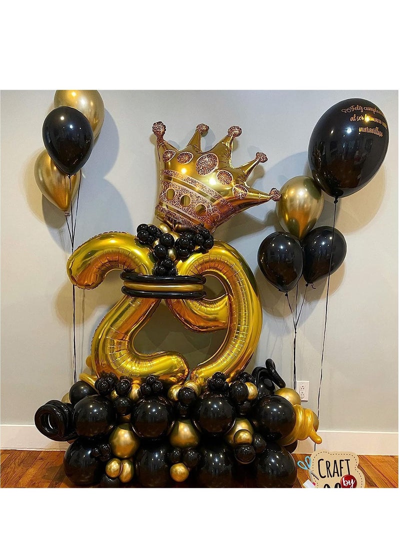 40 Inch Gold Digit Helium Foil Birthday Party Balloons Number 0 To 9  - Image 3