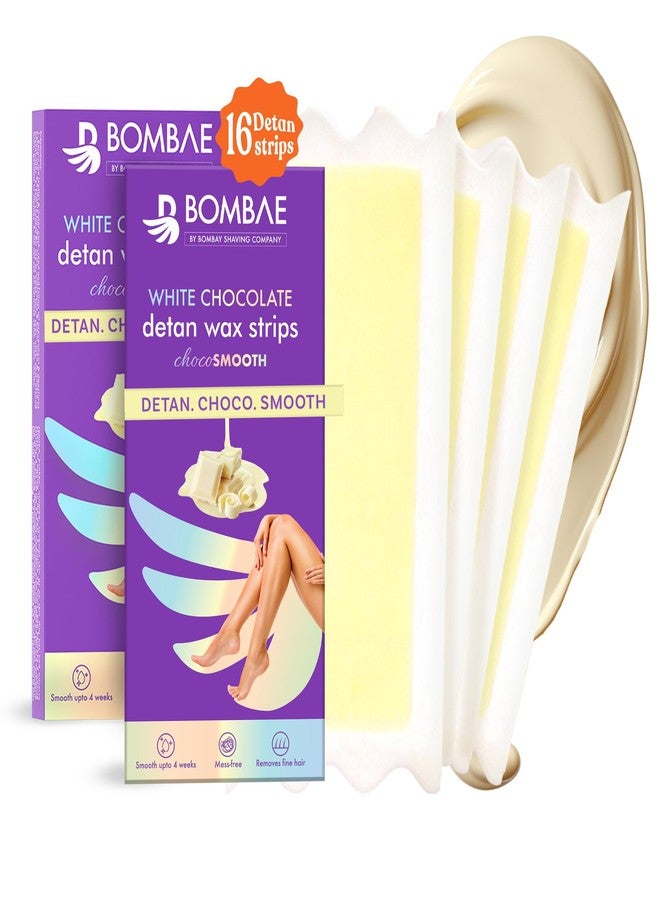 Bombae Choco Wax Strip for Women | 1 Pack (20 Strips) | Body & Bikini | Removes Tan, 28 Days Hair-Free | White Chocolate Bliss, Post-Wax Wipes - Image 1