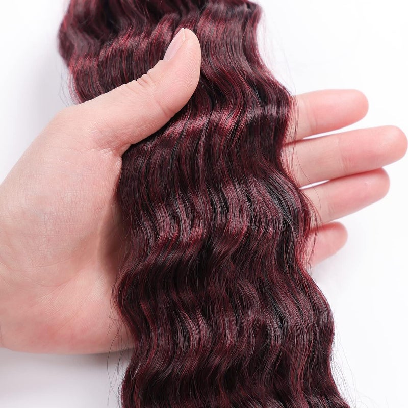 MAYSA Ocean Wave Crochet hair 22 inch Curly Braiding Hair Extensions 6Packs Loose Hair Crochet for Women #1BTBurg - Image 5