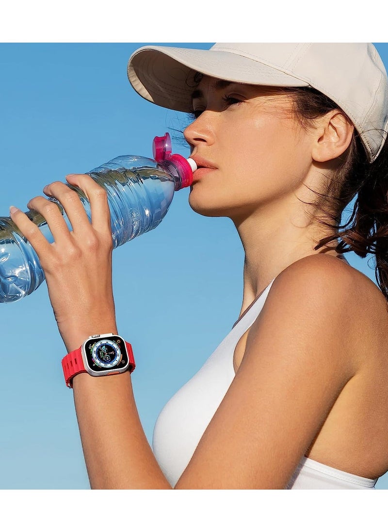 Color Fans - Soft Silicone Ocean Sports Strap Compatible Apple Watch 41mm 40mm 38mm for Men Women, Adjustible Watch Band for Apple Watch SE/Series 9/8/7/6/5/4/3/2/1 - Red - Image 1