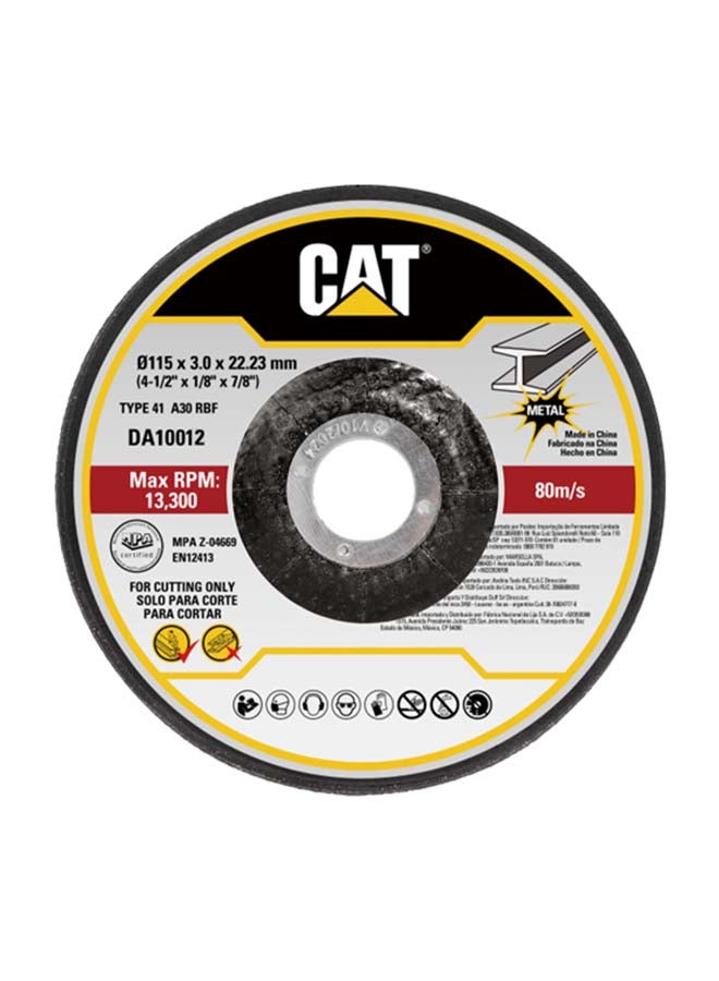 CATERPILLAR CAT DA10012 Abrasive Depressed Thick Metal Cutting Disc Ø115  4.5"  x 3mm 10Pcs 