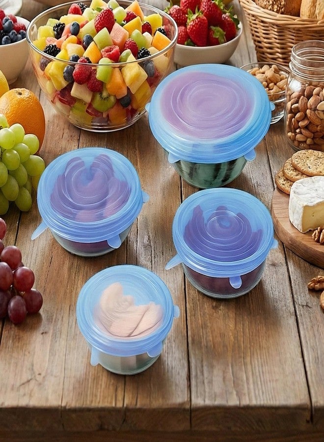 Oblivion Silicone Lids For Bowls – Reusable Stretch Lids Set for Containers, Utensils, Fruits & Food Covers – Airtight Flexible Silicone Covers for Kitchen Storage, Freshness & Spill Proof (Pack of 4) - Image 4