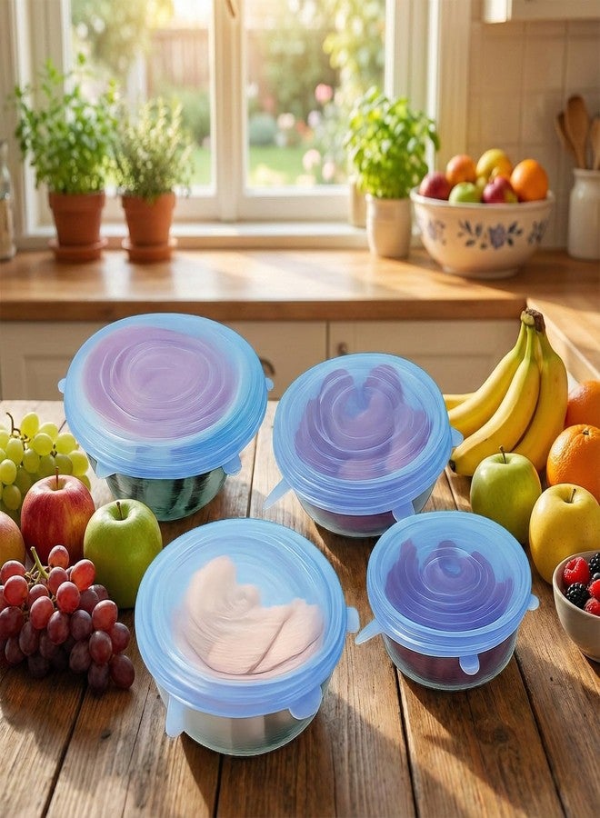 Oblivion Silicone Lids For Bowls – Reusable Stretch Lids Set for Containers, Utensils, Fruits & Food Covers – Airtight Flexible Silicone Covers for Kitchen Storage, Freshness & Spill Proof (Pack of 4) - Image 2