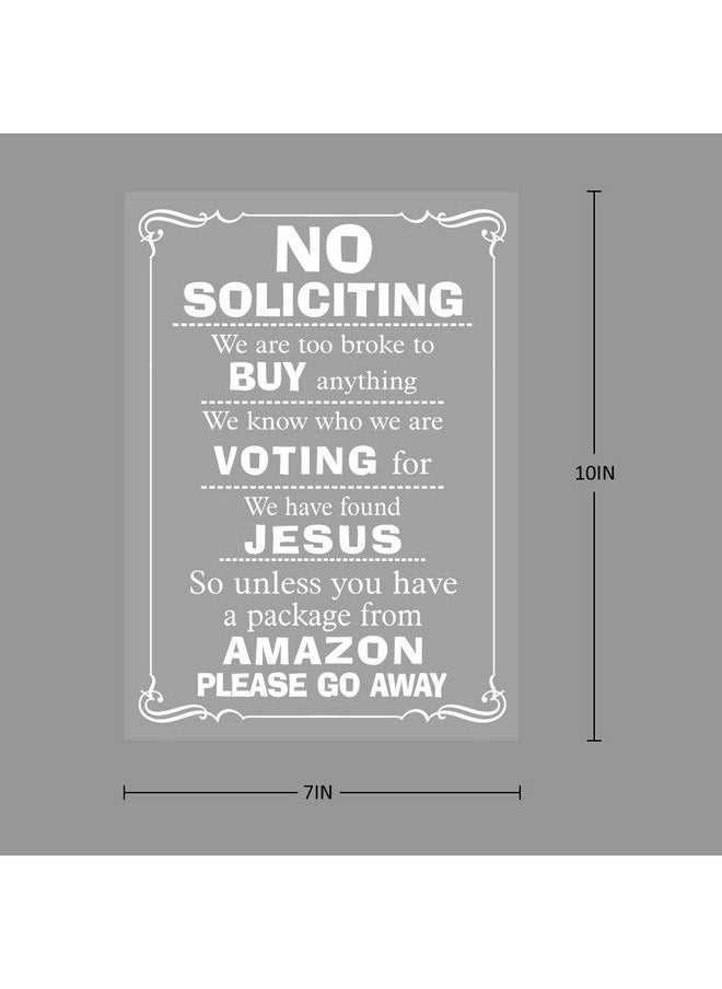 WaaHome - Funny No Soliciting Window Sticker Decal 7"X10" No Soliciting Sign For House Home Window Door - Image 1