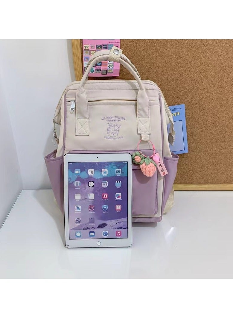 School bag, leisure backpack, purple school bag, lightweight backpack  - Image 3