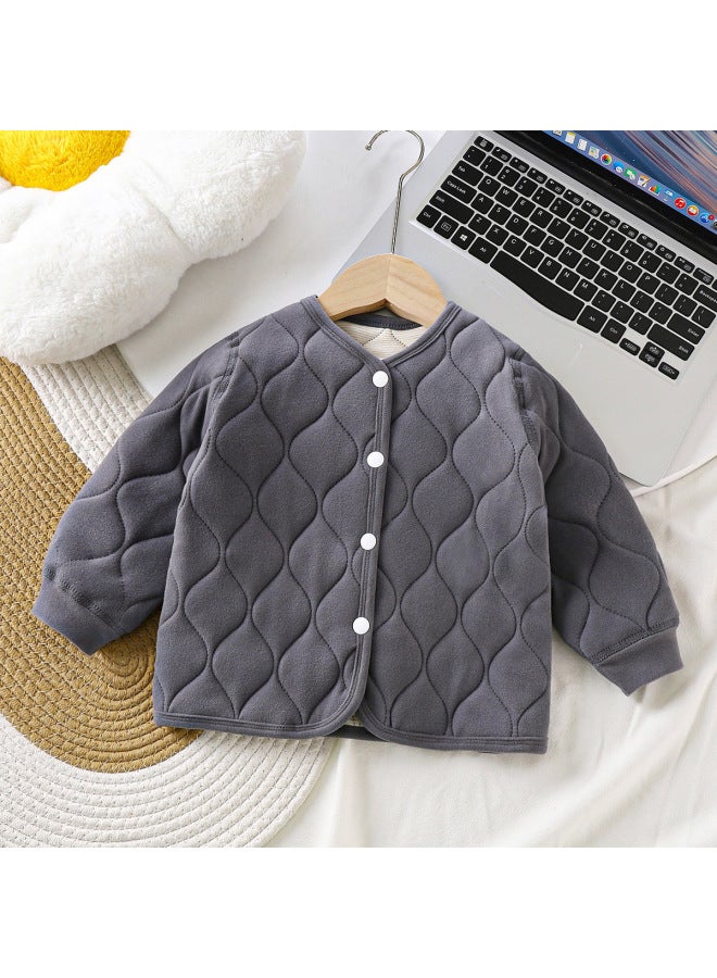 Children's School Uniform Liner Three-layer Warm Quilted Cotton-padded Jacket For Girls, Boys' Thickeneded Baby Cotton-padded Clothes, Kidsren's Clothing, Winter