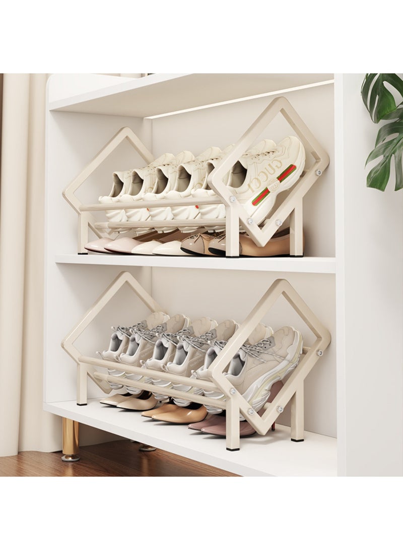 Arabest Desktop Book Shelf,15.7 inch Adjustable Metal Book Shelf,Space Saving Multi-functional Book Organizer for Living Room, Office, Study Room (White)  - Image 3