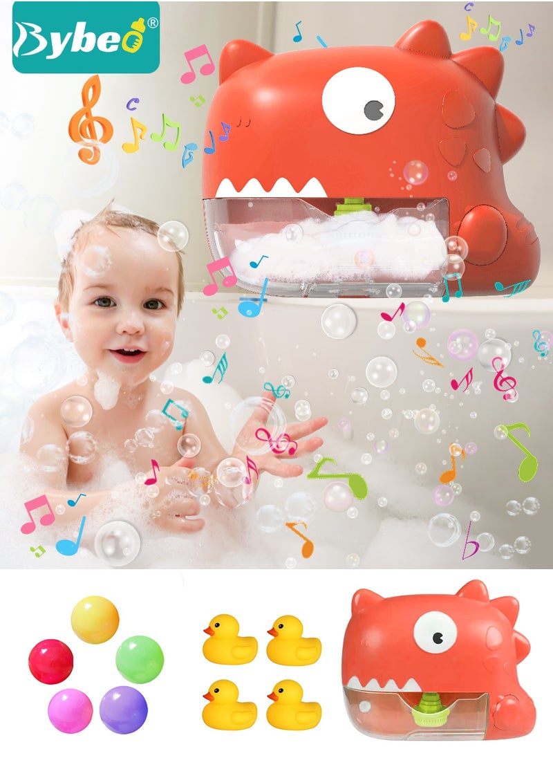 Bybeo Baby Bath Toys Set, Baby Bubble Bath Toy, Kids Shower Toy, Bathtub Playset, Bubble Machine Maker with Music+4-piece Duck Toy+5-piece Ocean Balls  - Image 1