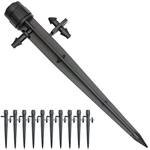 Topiverse 25 Pcs Drip Irrigation Emitters, Adjustable Flow 0-20 GPH Irrigation Drippers with Stake, Full Circle Flow Sprinkler Head, Micro Sprinkler for Garden Patio Lawn Flower Bed - Image 1