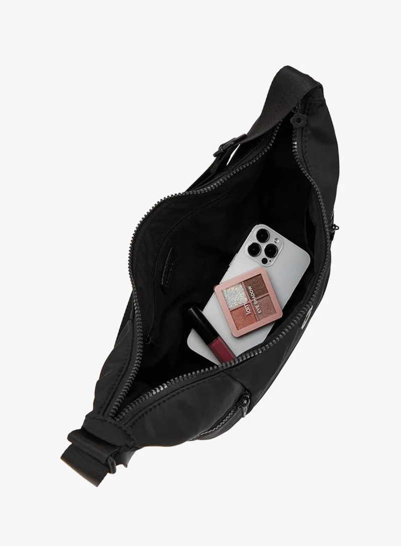 Missy BLACK Solid Crossbody Bag With Zip Pockets for Women | Best Price UAE