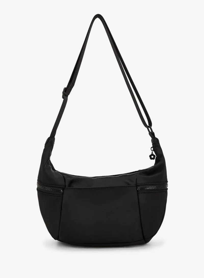 Missy BLACK Solid Crossbody Bag With Zip Pockets for Women | Best Price UAE