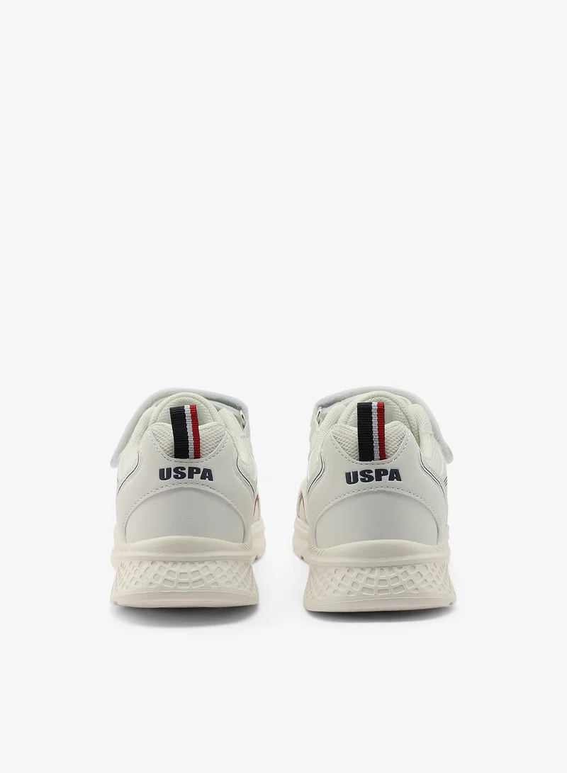 U.S. Polo Assn. white Kids White Low-Top Casual Sneakers with Velcro Strap - Sleek Everyday Style and Comfort for Effortless Wear for Kids | Best Price UAE
