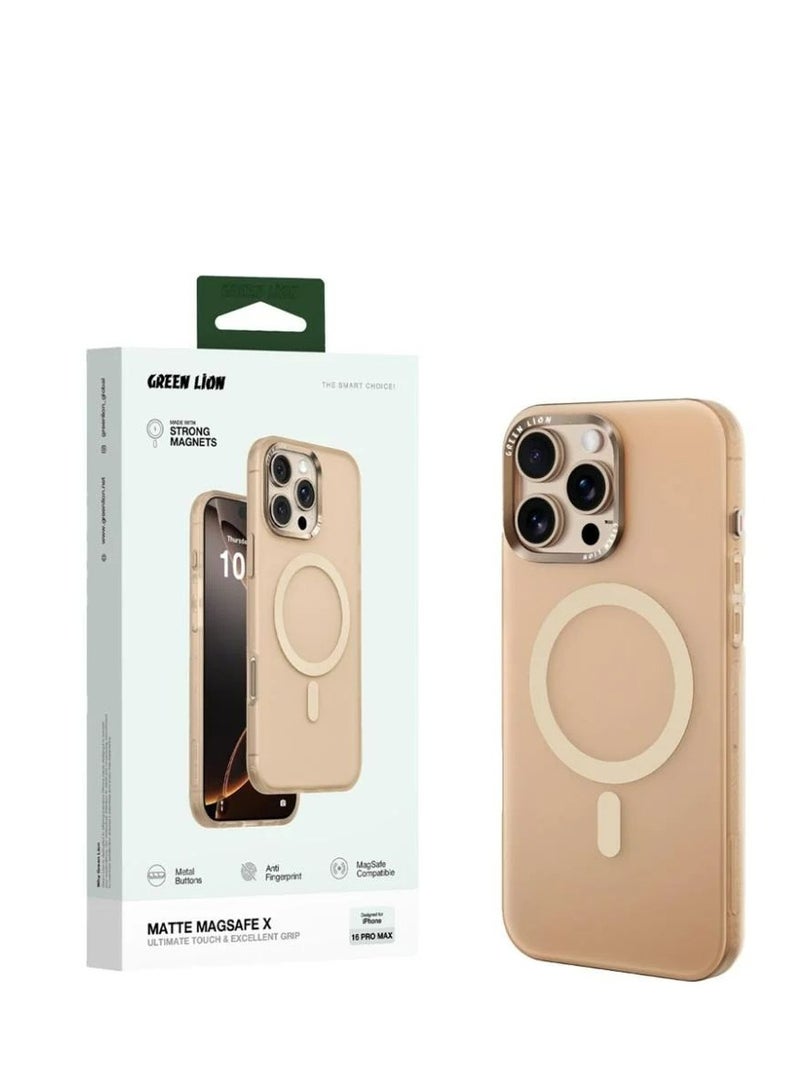 Green Lion Matte Magsafe X Case For Iphone 16 Pro Max - Image 1