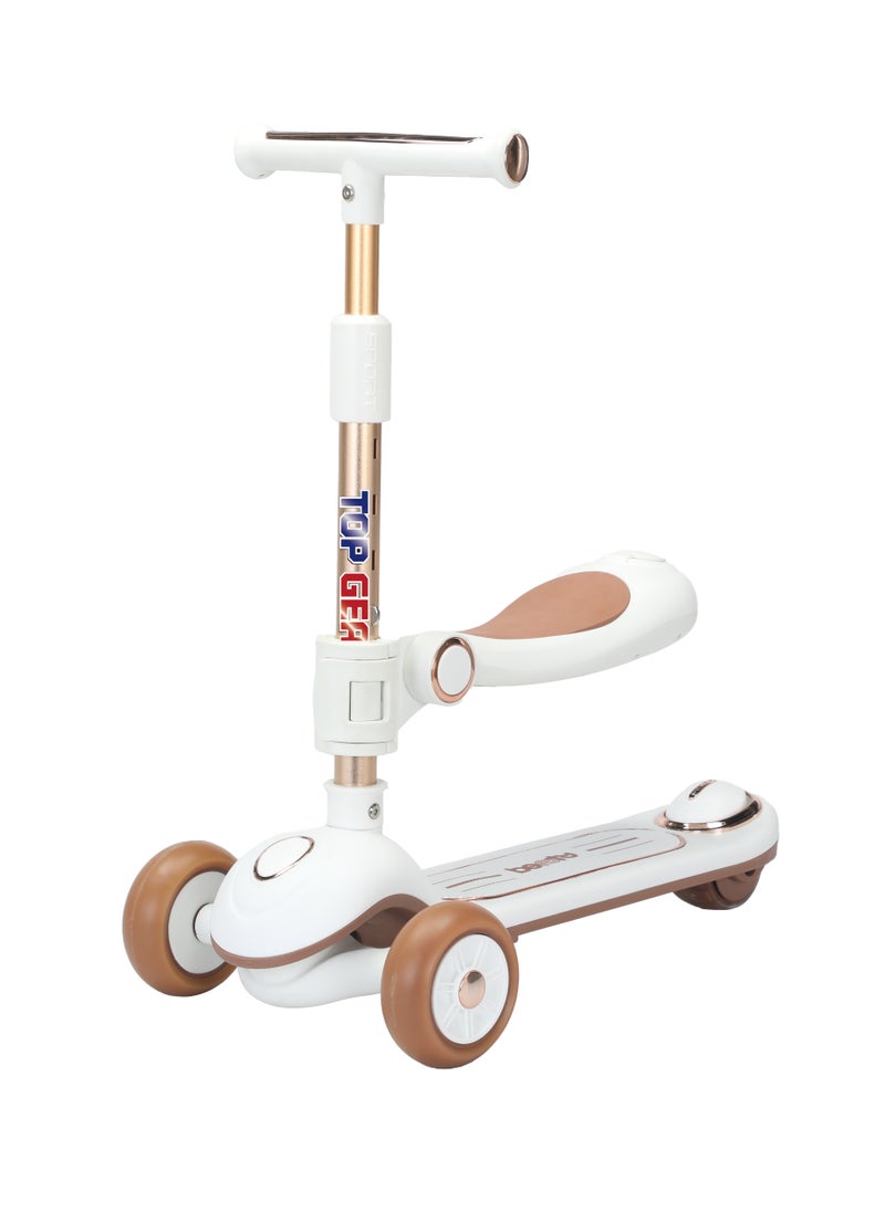 Top Gear - Top Gear Toddler Scooter/Balance Bike TG 8027 with Music & Light, Ride On Toys for 2-12 Years - White - Image 1