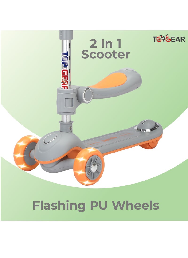 Top Gear - Top Gear Toddler Scooter/Balance Bike TG 8027 with Music & Light, Ride On Toys for 2-12 Years - White - Image 1
