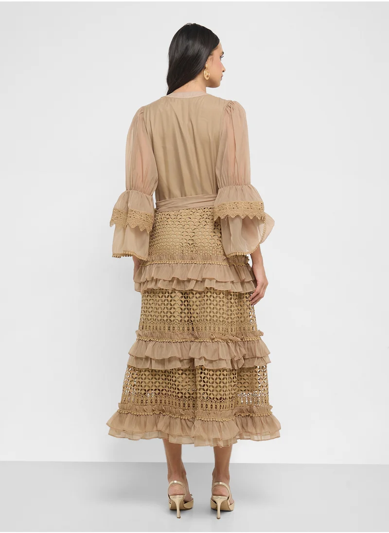 خزانة Dress With Tiered Baby Ruffles