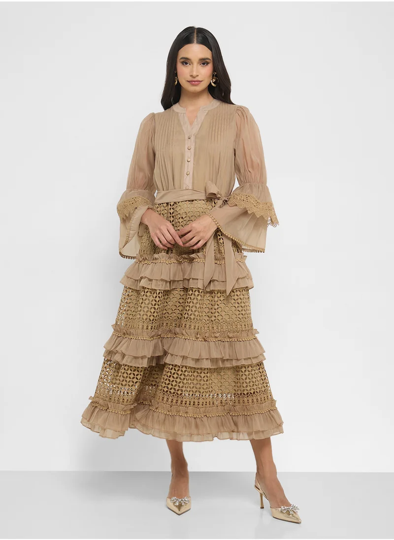 خزانة Dress With Tiered Baby Ruffles
