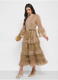 Khizana Dress With Tiered Baby Ruffles  - Image 4