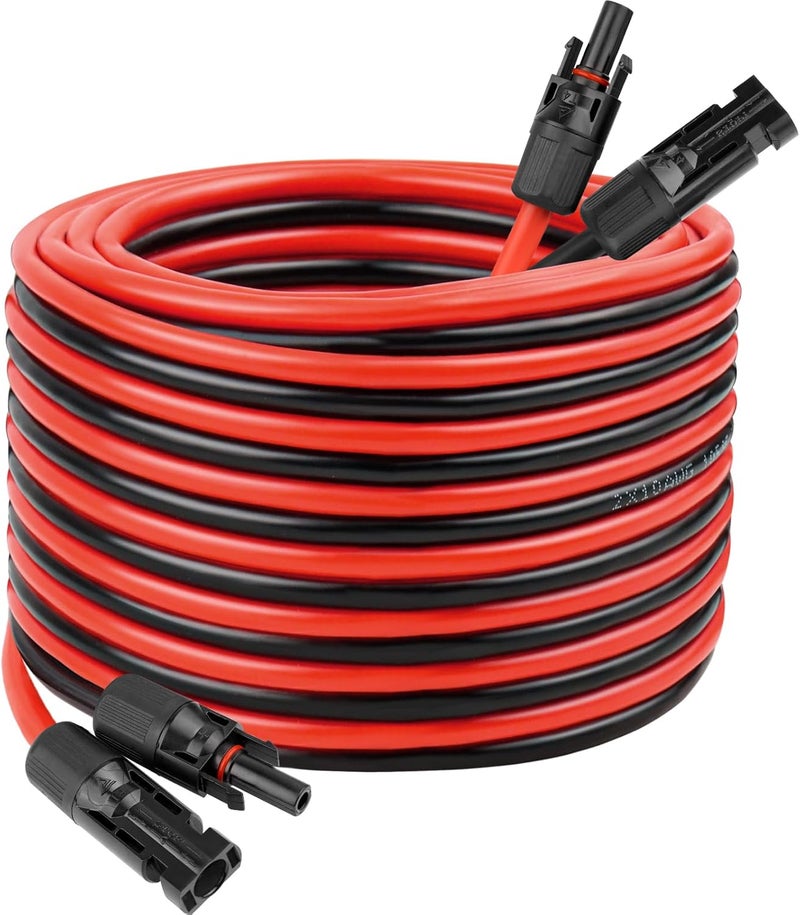 Kimbluth 10 AWG Solar Extension Cable 50FT, Flexible Solar Panel Wire with Male to Female Connector Parallel Tinned Copper Wire for Solar Panel, Automotive, RV, Boat, Outdoors - Image 1