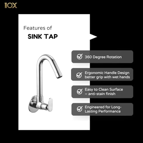 10x ST-989015MM Brass 360 Degree Rotation Sink Tap, Chrome, Chrome Finish - Image 3