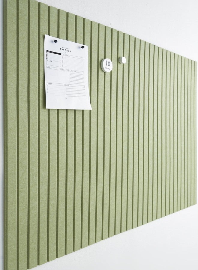 VIVELDA Large Cork Boards for Walls Black Felt Alternative - Slat Wall Paneling, Bulletin Board Tiles for Home Decor, Push Pin Corkboard Organizer for Office or Classroom-12-Pack Panel Kit (Avocado) - Image 1